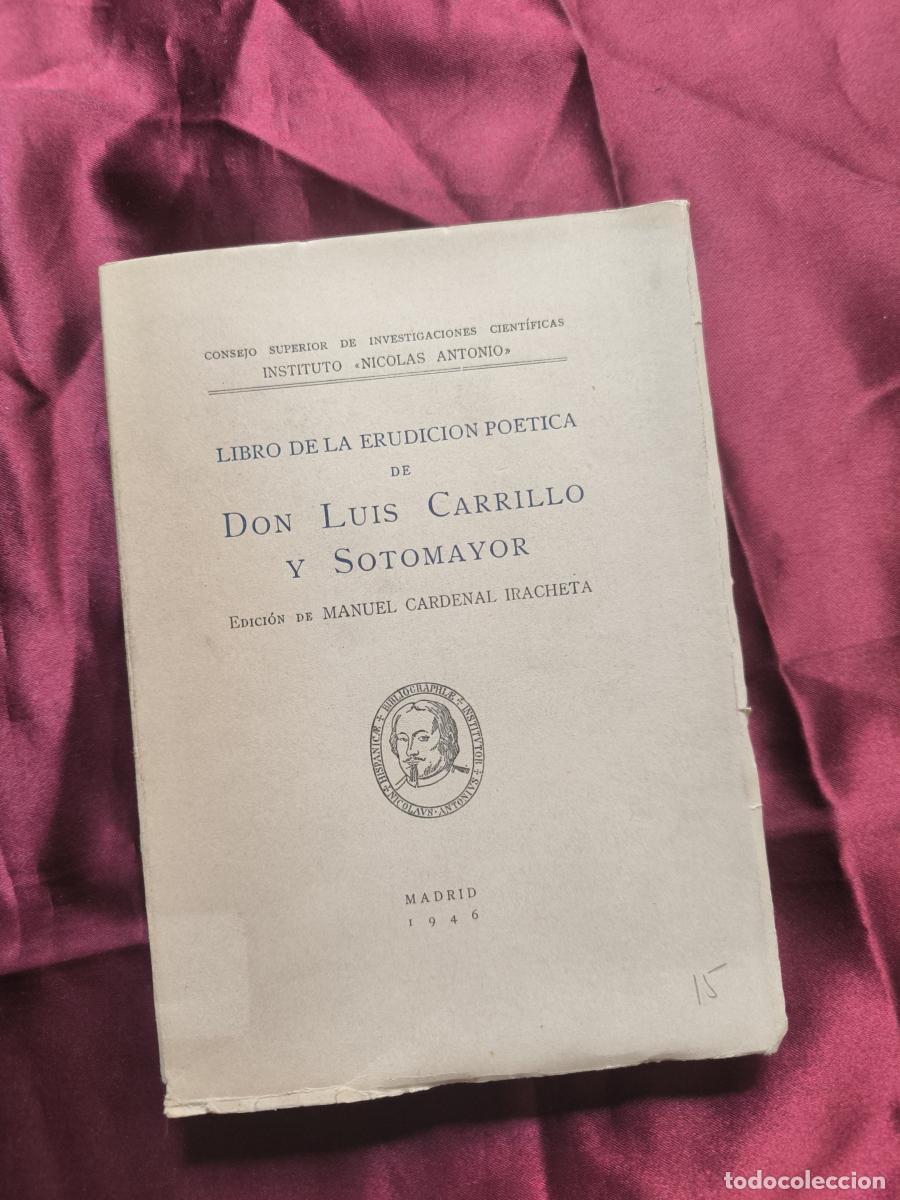 Libros: Libro de la erudici&oacute;n po&eacute;tica. Luis Carrillo y Sotomayor - Luis Carrillo y Sotomayor