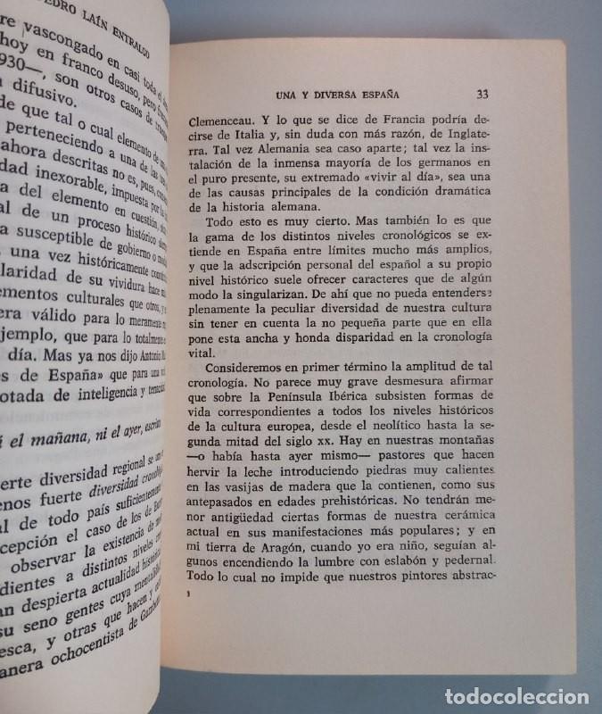 Libros: Una y diversa Espa&ntilde;a. - LA&Iacute;N ENTRALGO, Pedro: - Foto 6