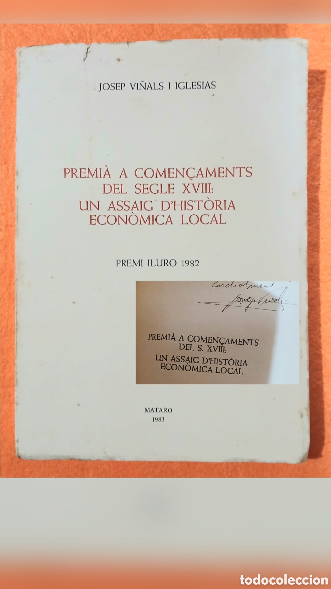 B&uuml;cher: JOSEP VI&Ntilde;ALS I IGLESIAS PREMI&Agrave; A COMEN&Ccedil;AMENTS DEL SEGLE XVIII: UN ASSAIG D'HIST&Ograve;RIA ECON&Ograve;MICA LOCAL