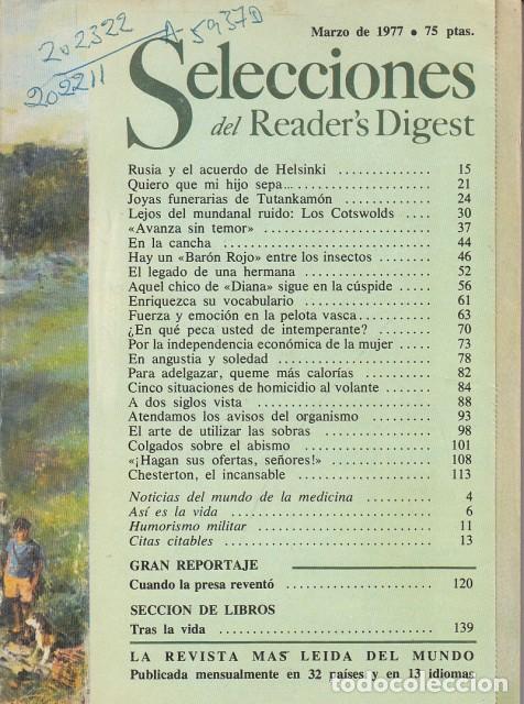 Libros: SELECCIONES DEL READER'S DIGEST. MARZO 1977 - OLMOS, VICTOR (Director)