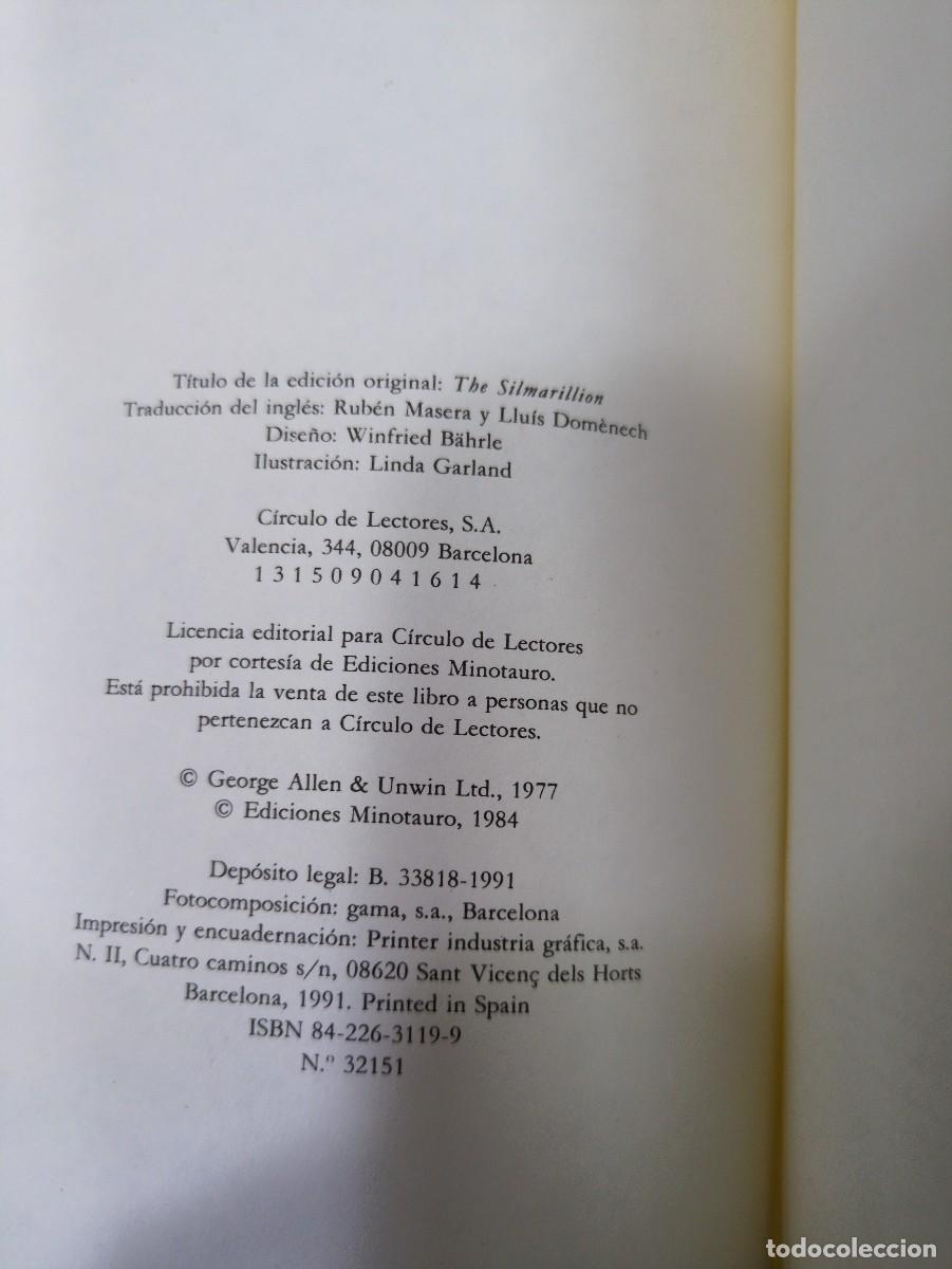 Libros: J.R.R.Tolkien, El.simarillion, C&iacute;rculo de Lectores - Foto 5