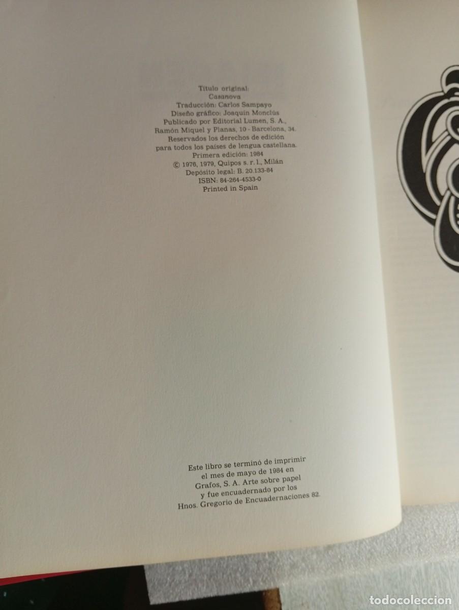 Libros: CASANOVA - EDITORIAL LUMEN - PRIMERA EDICI&Oacute;N 1984 - Foto 3