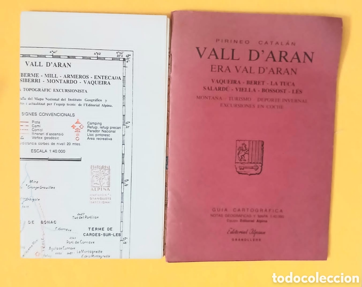Libros: Vall d'Aran , guia cartogr&aacute;fica Con mapa mas 32 pag. -500 gr.