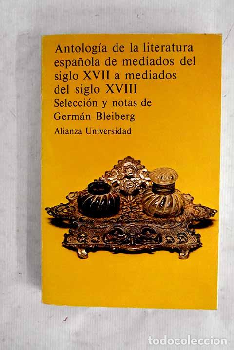 Libros: Antolog&iacute;a de la literatura espa&ntilde;ola: de mediados del siglo XVII amediados del XVIII