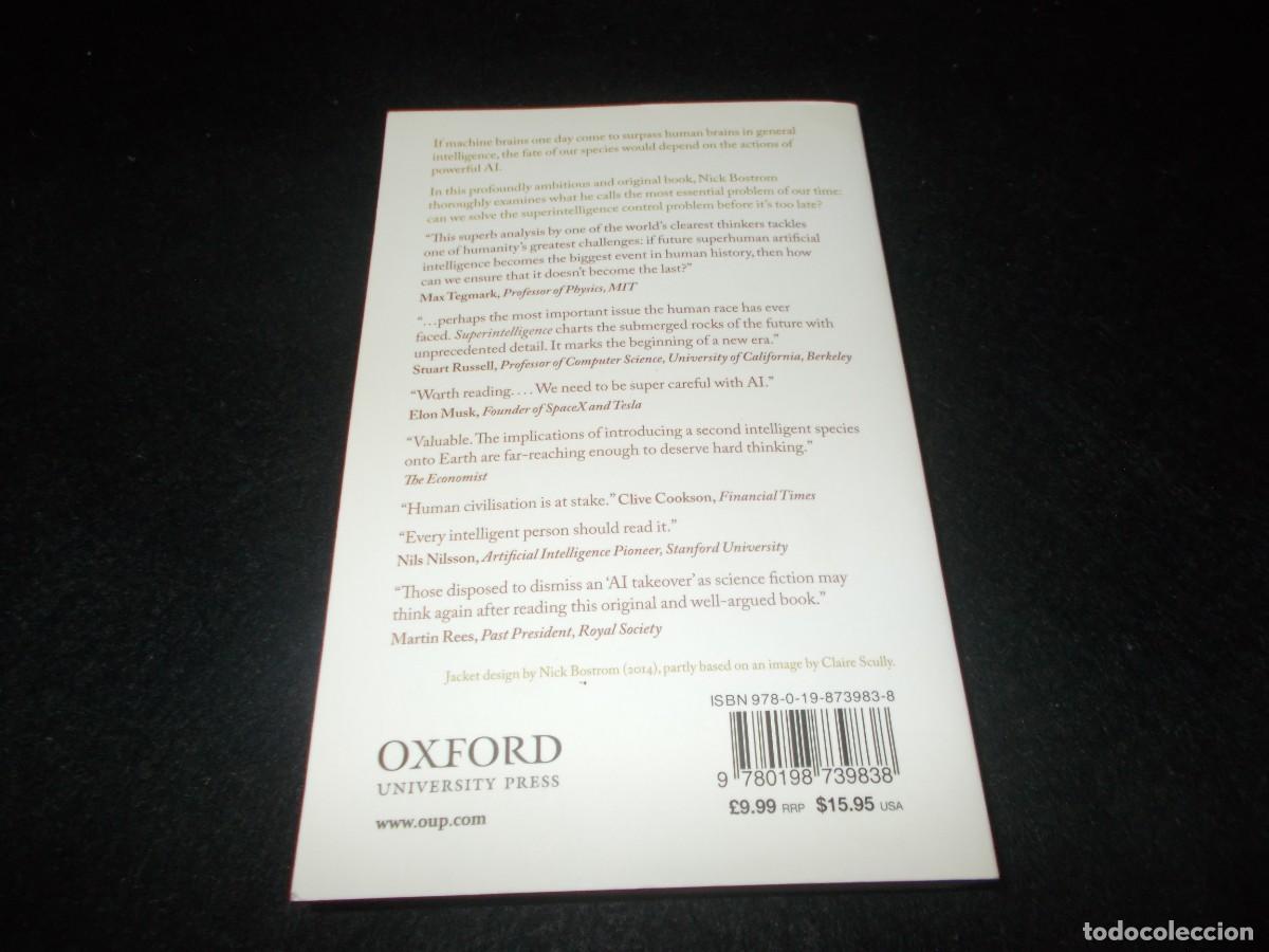 Libros: SUPERINTELLIGENCE Paths, Dangers, Strategies. Nick Bostrom. Oxford 2016. Libro - Foto 5