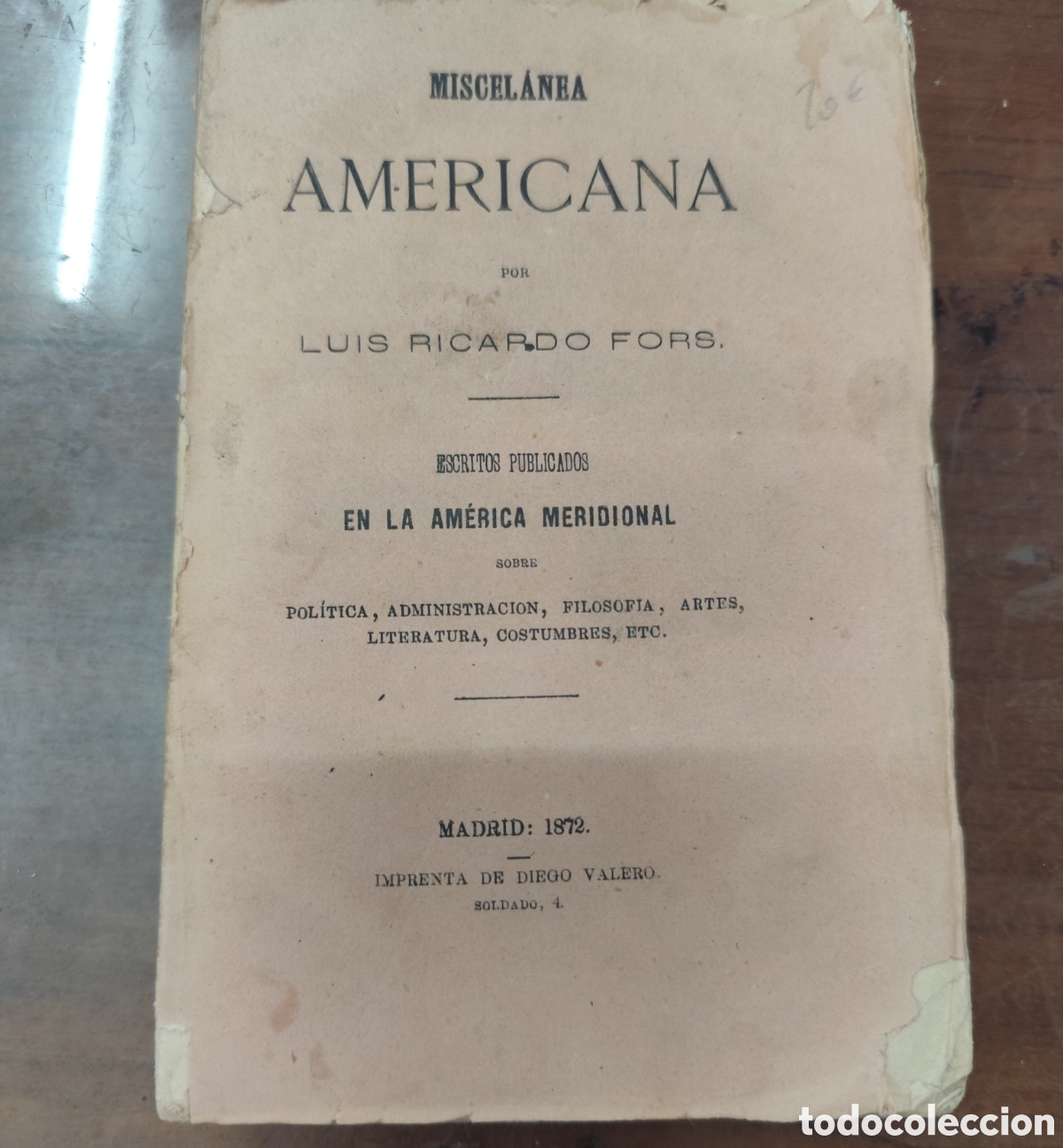 Libros: MISCELANEA AMERICANA. Escritos publicados en la Am&eacute;rica Meridional sobre pol&iacute;tica,administraci&oacute;n,fil