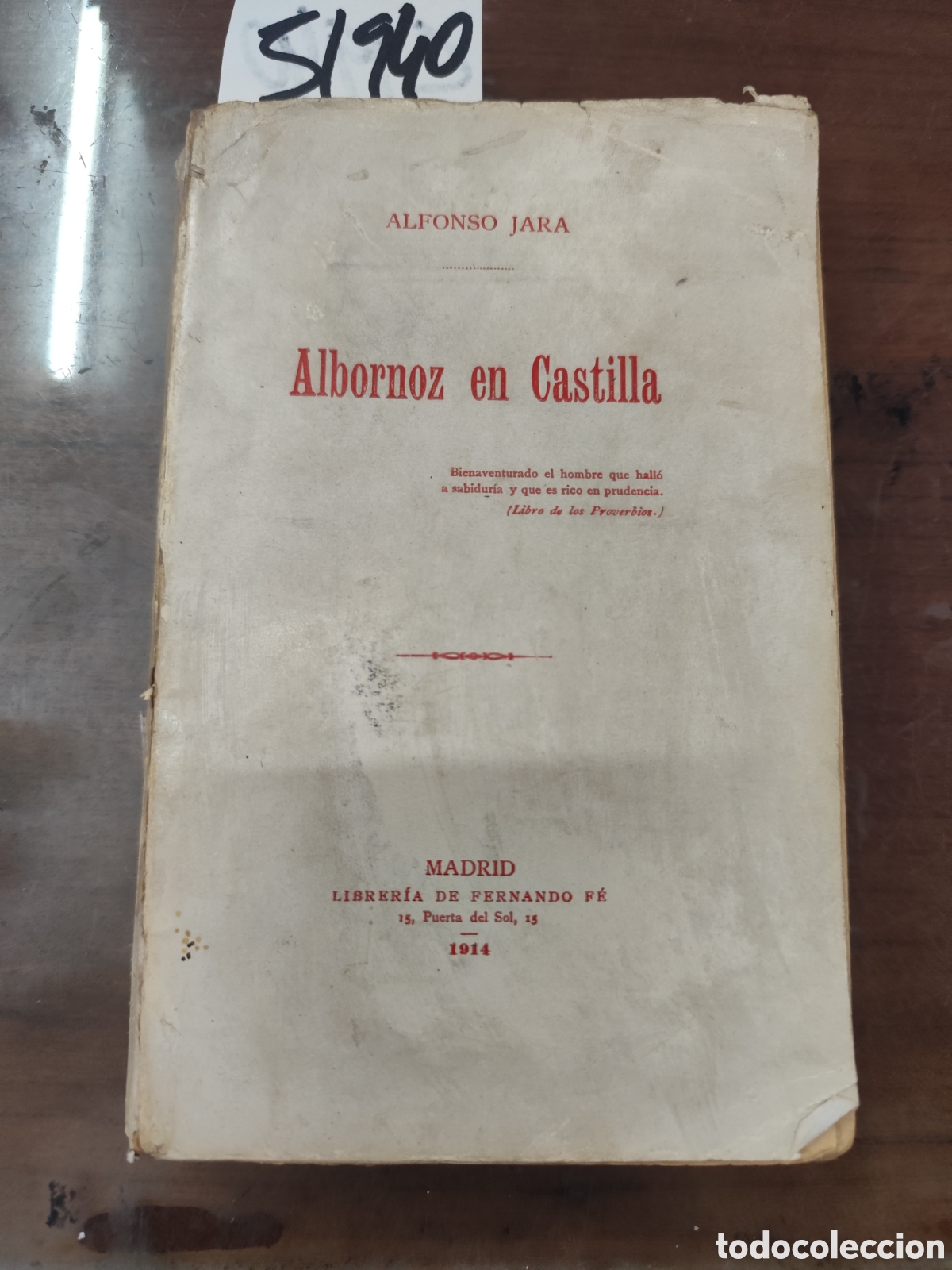 Libros: ALBORNOZ EN CASTILLA. 1&ordf; Edici&oacute;n. A&ntilde;o 1914 - JARA,Alfonso