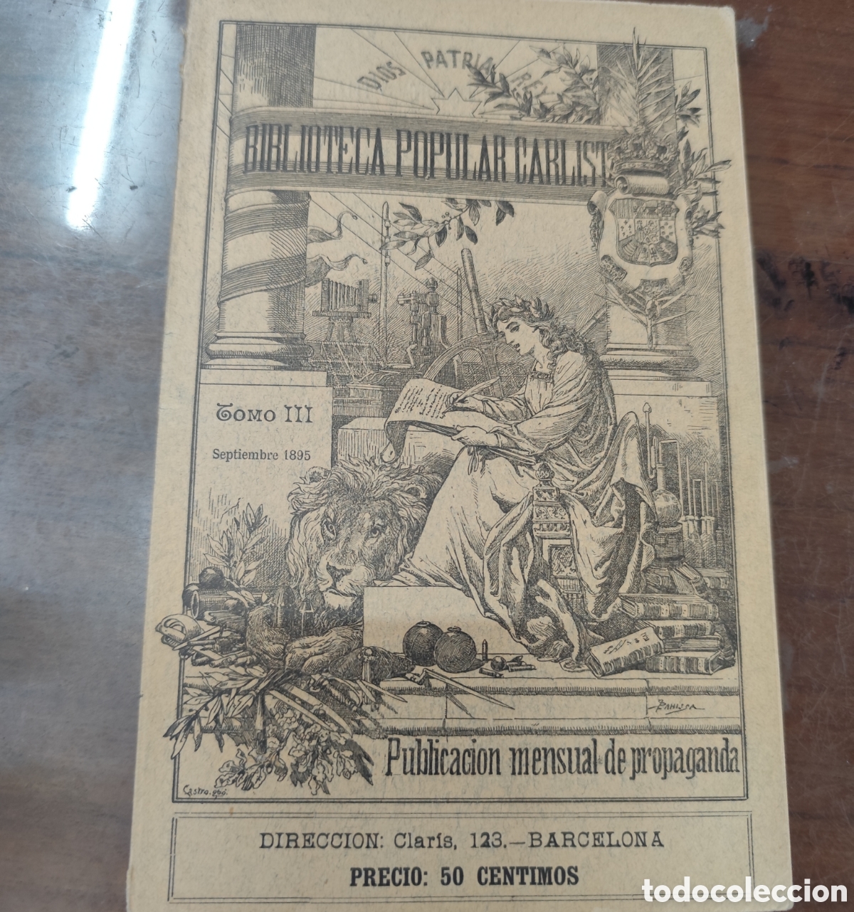 Libros: BIBLIOTECA POPULAR CARLISTA. Tomo III. Septiembre 1895. Publicaci&oacute;n mensual de propaganda. Carlismo