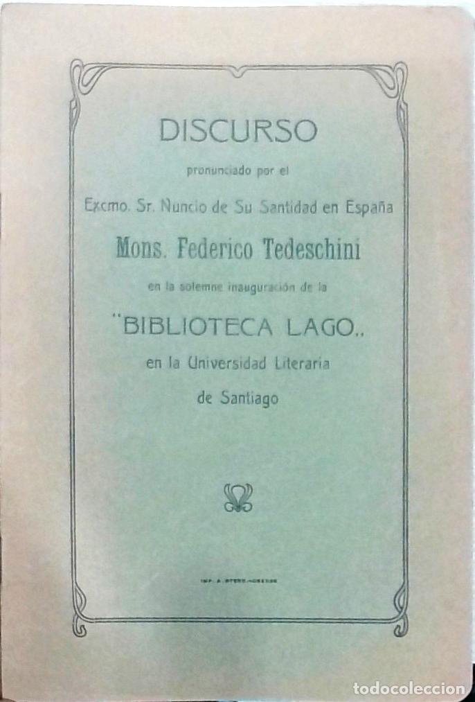 Libri di seconda mano: Discurso pronunciado por el Excmo. Sr. Nuncio de Su Santidad en Espa&ntilde;a Mons. Federico Tedeschini en