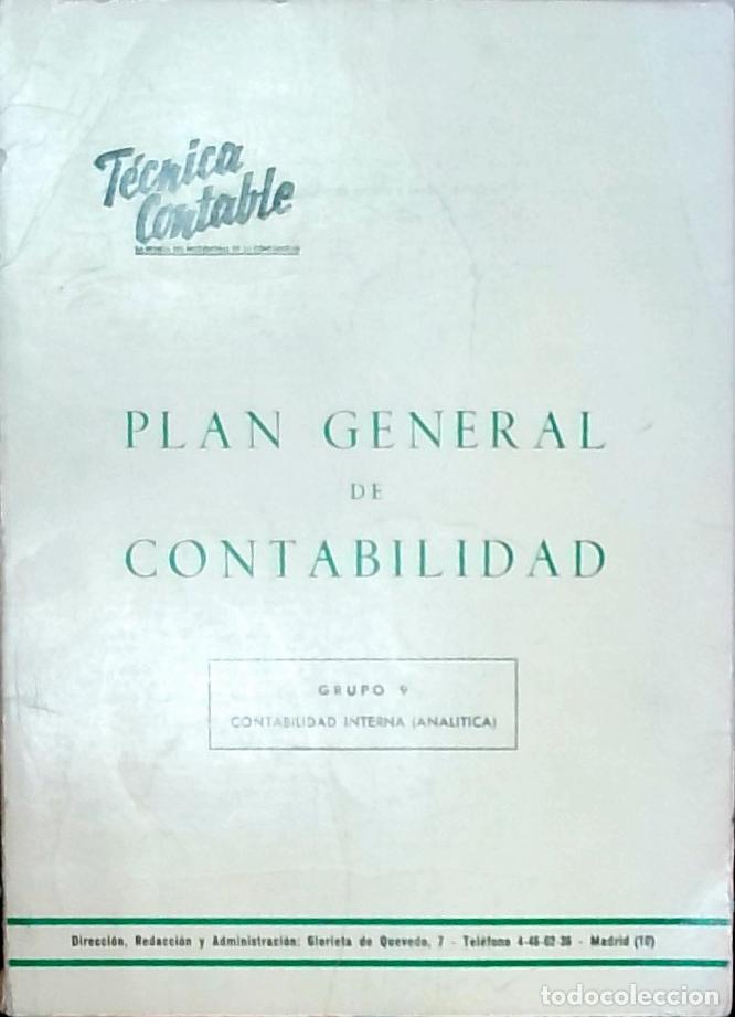 Libros: T&eacute;cnica Contable. Plan General de Contabilidad: Grupo 9 - Contabilidad Interna Anal&iacute;tica - Autores V