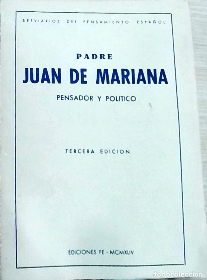 Livros em segunda m&atilde;o: Padre Juan de Mariana: Pensador y pol&iacute;tico - Manuel Ballesteros Gaibrois:
