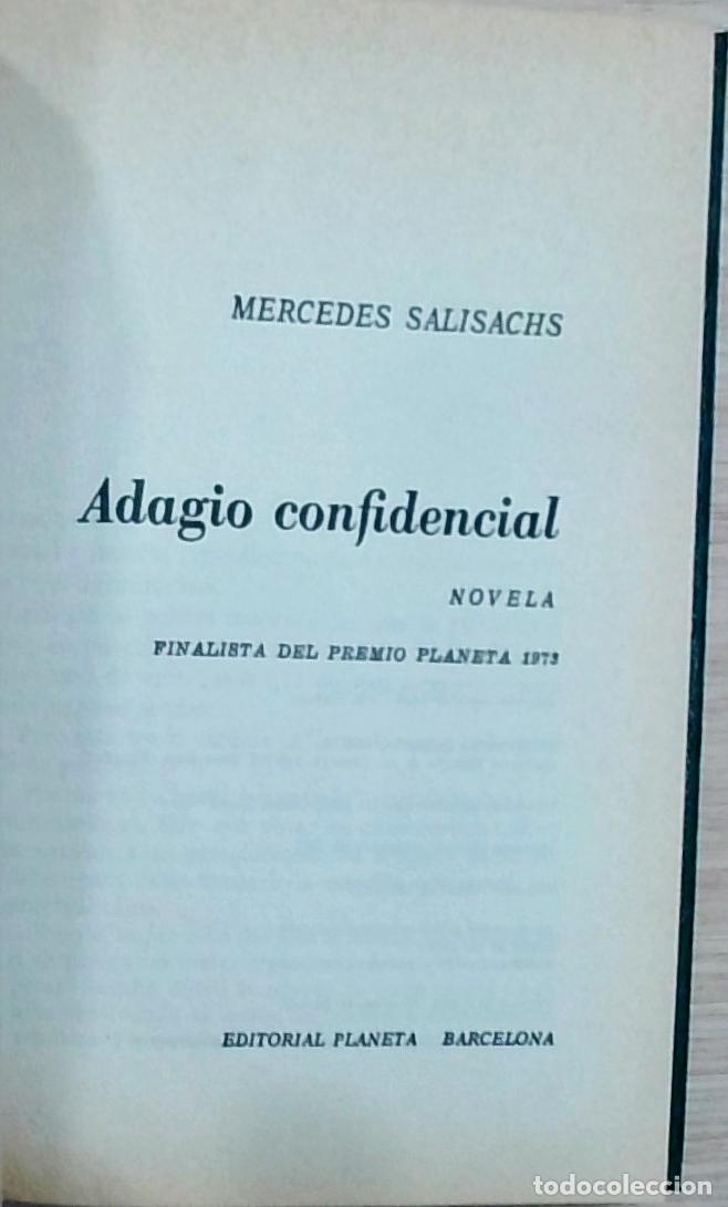 Livros em segunda m&atilde;o: Adagio confidencial - Mercedes Salisachs: