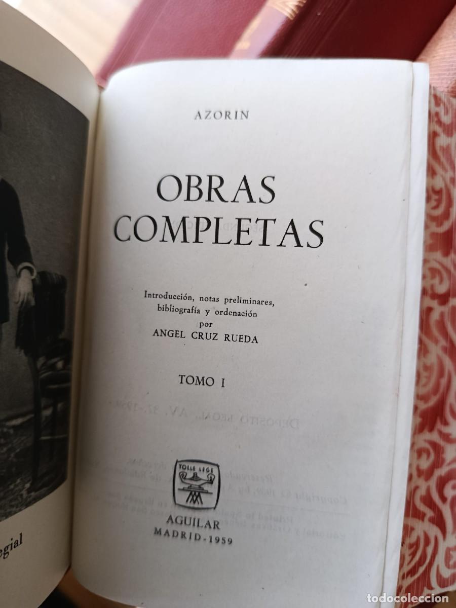 Libros: OBRAS COMPLETAS 9 TOMOS, COMPLETA (AGUILAR, 1959) - AZOR&Iacute;N - Foto 4