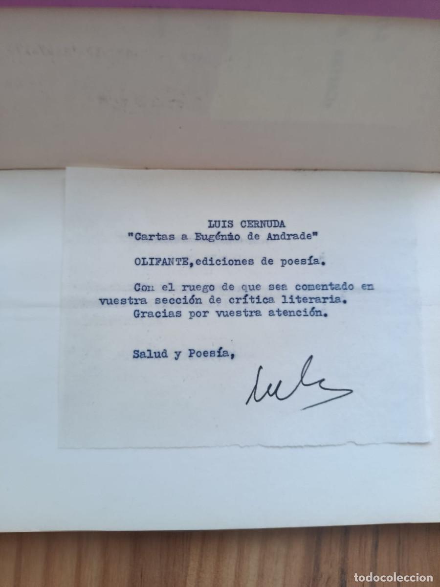 Libros: CARTAS A EUGENIO DE ANDRADE - LUIS CERNUDA - Foto 2