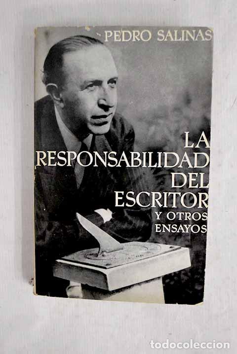 Libros: La responsabilidad del escritor.- Salinas, Pedro