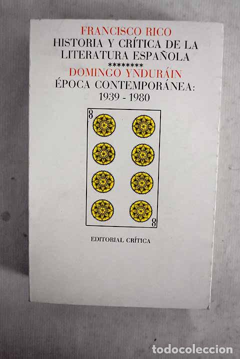 Libros: Historia y cr&iacute;tica de la literatura espa&ntilde;ola, tomo VIII