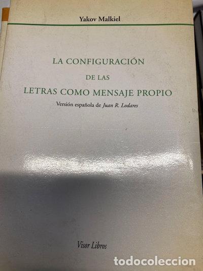 books: La configuraci&oacute;n de las letras como mensaje propio- 9788475224923