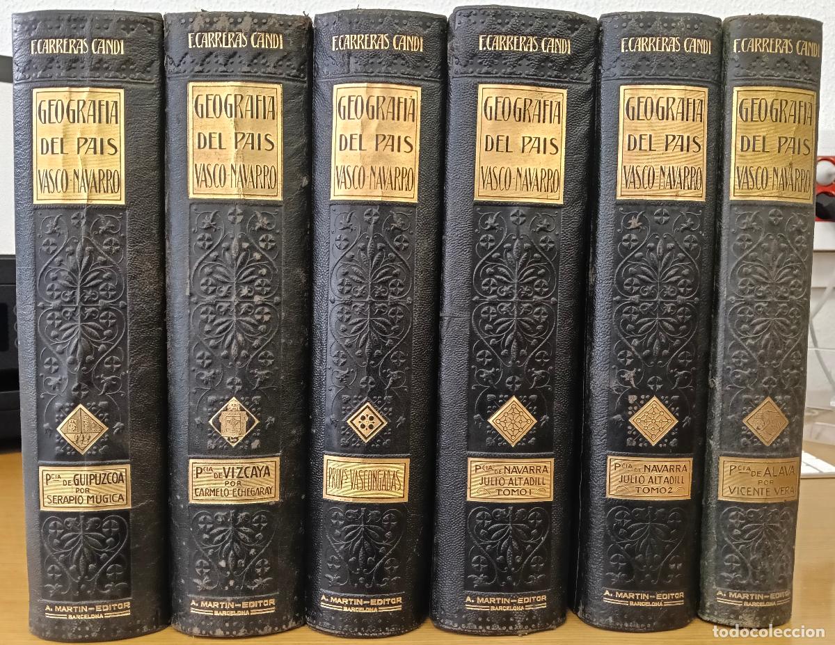 Libros: Geograf&iacute;a general del Pa&iacute;s Vasco Navarro. 6 volumenes. - Carreras y Candi, Francisco (Dir.)