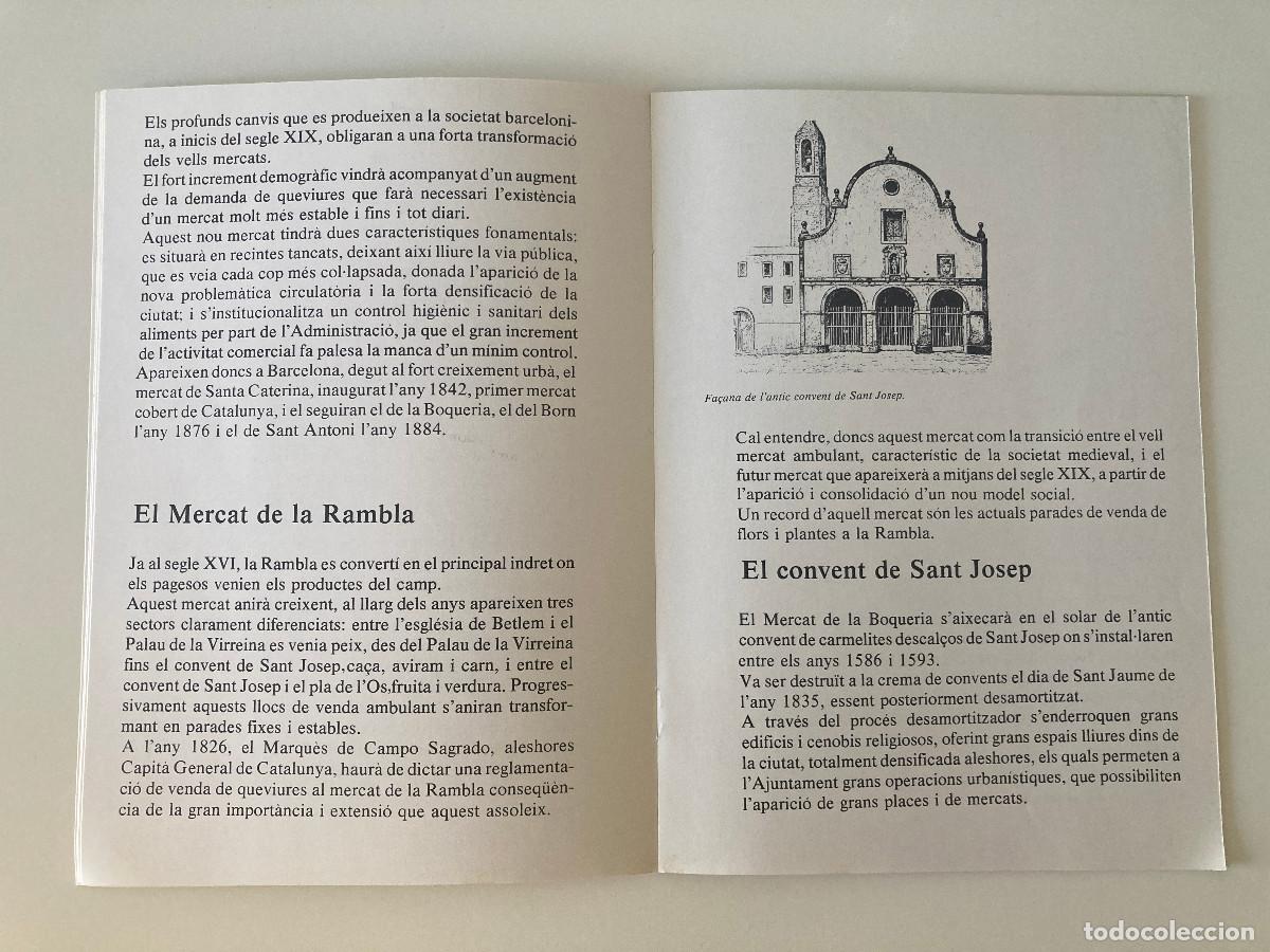 Libros: FOLLETO: EL MERCAT DE LA BOQUERIA 1981 CATAL&Agrave; - Foto 3