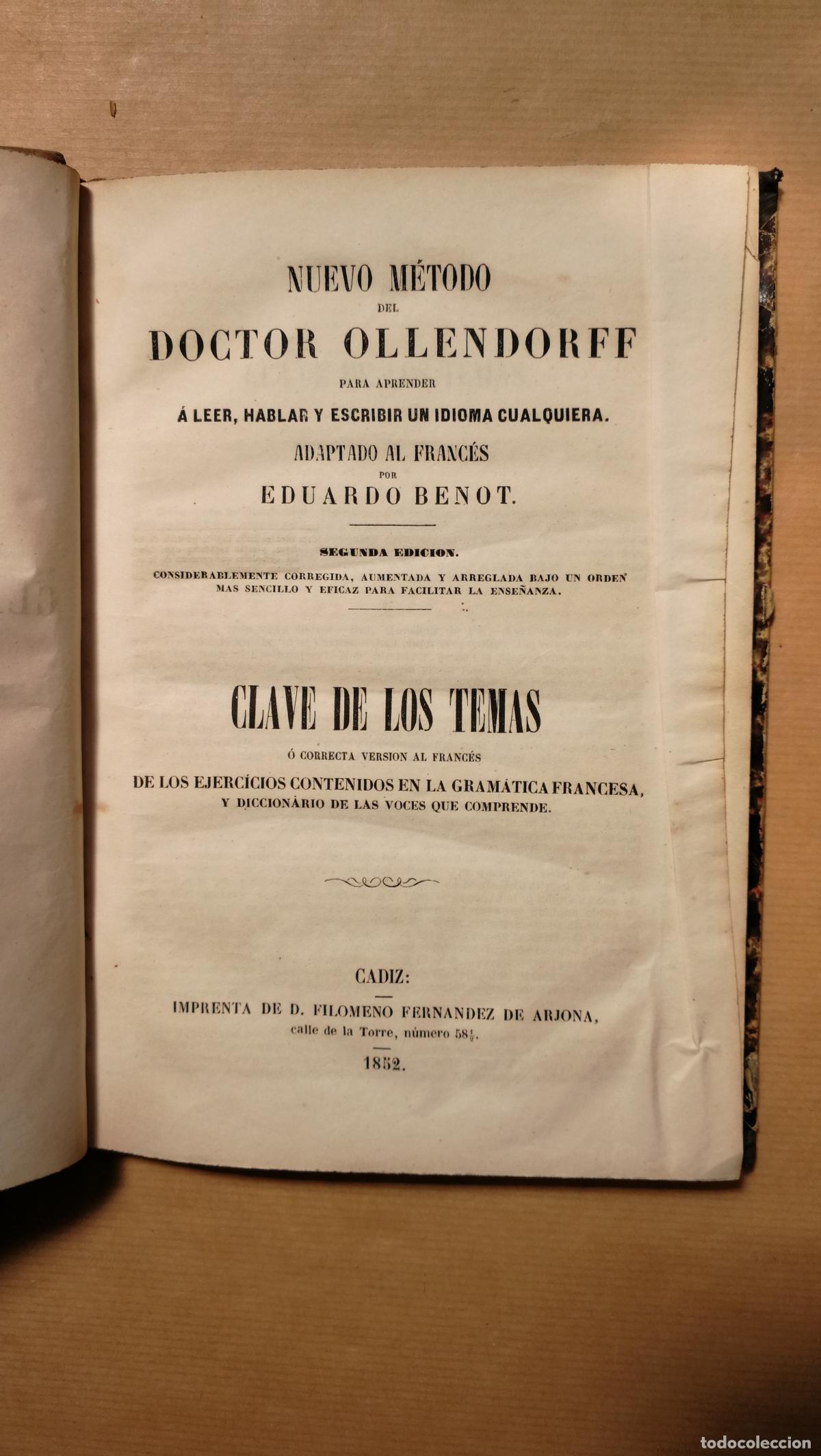 Libros: &rdquo;Nuevo m&eacute;todo del Doctor Ollendorff para aprender a leer, hablar y escribir un idioma cualquiera. +