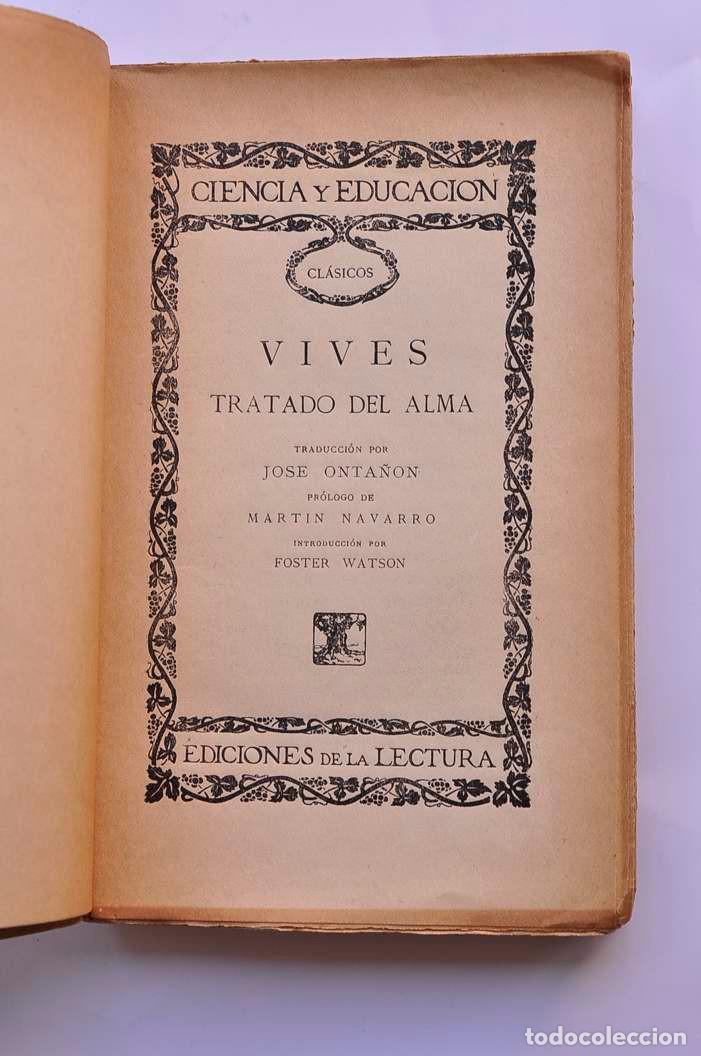 Libros: Tratado del alma - VIVES, Llu&iacute;s - Foto 2