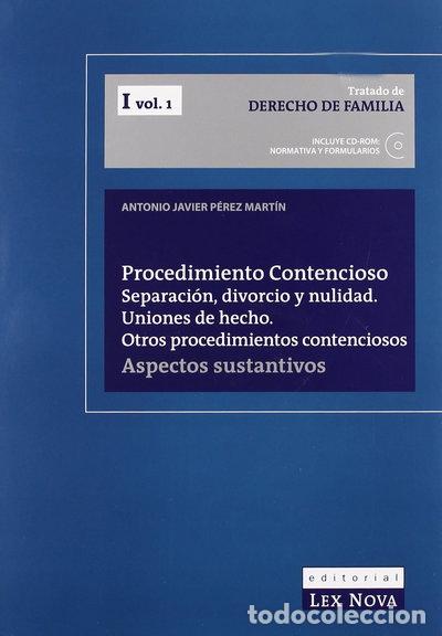 Libros: Procedimiento contencioso. Separaci&oacute;n, divorcio y nulidad. Uniones de hecho. ...- 9788484067054