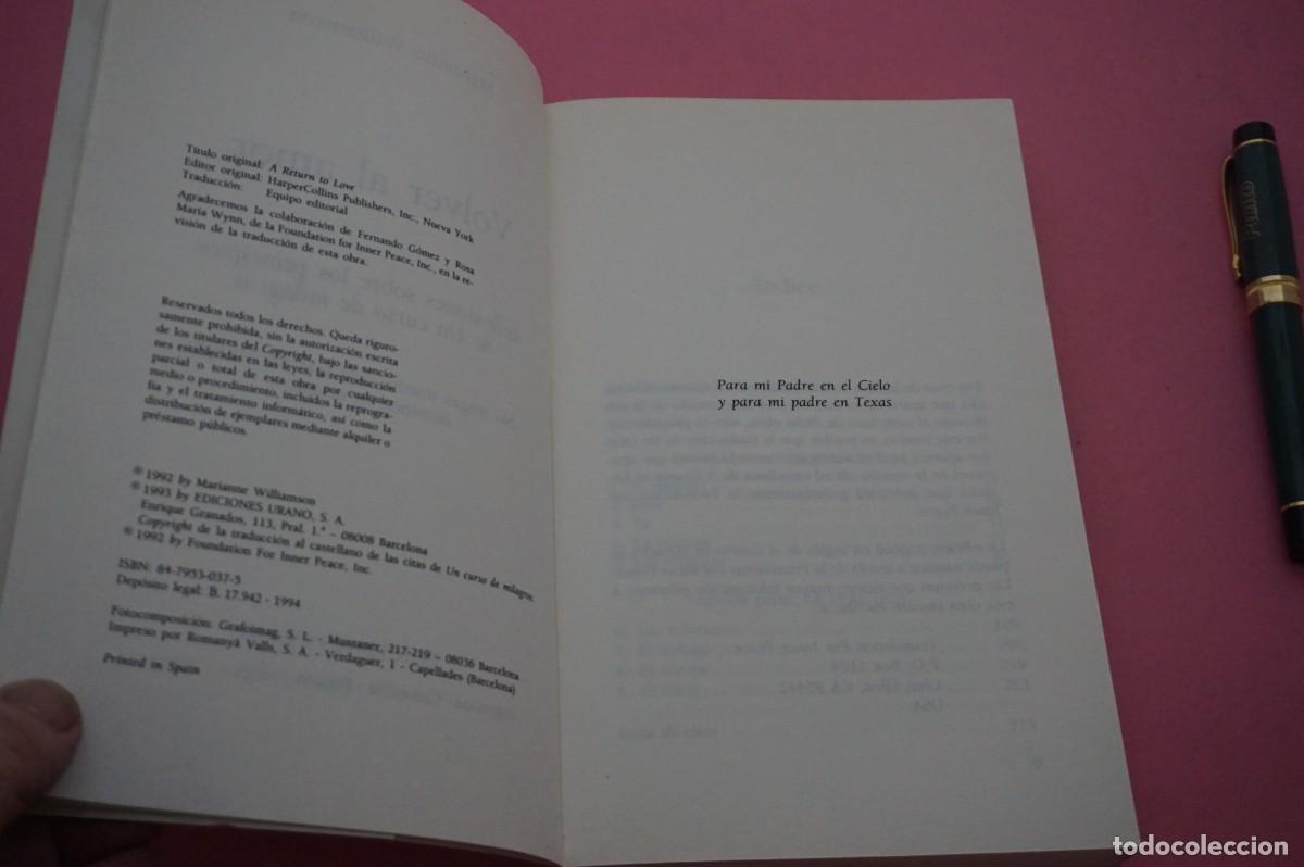 Libros: AMF-12B/ VOLVER AL AMOR - MARIANNE WILLIAMSON / EDICIONES URANO - Foto 3