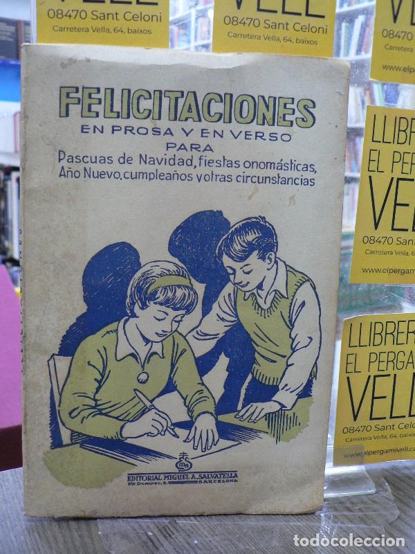 Libros: Felicitaciones en prosa y en verso para Pascuas, Navidad, A&ntilde;o Nuevo y cumplea&ntilde;os - Salvatella - 1961