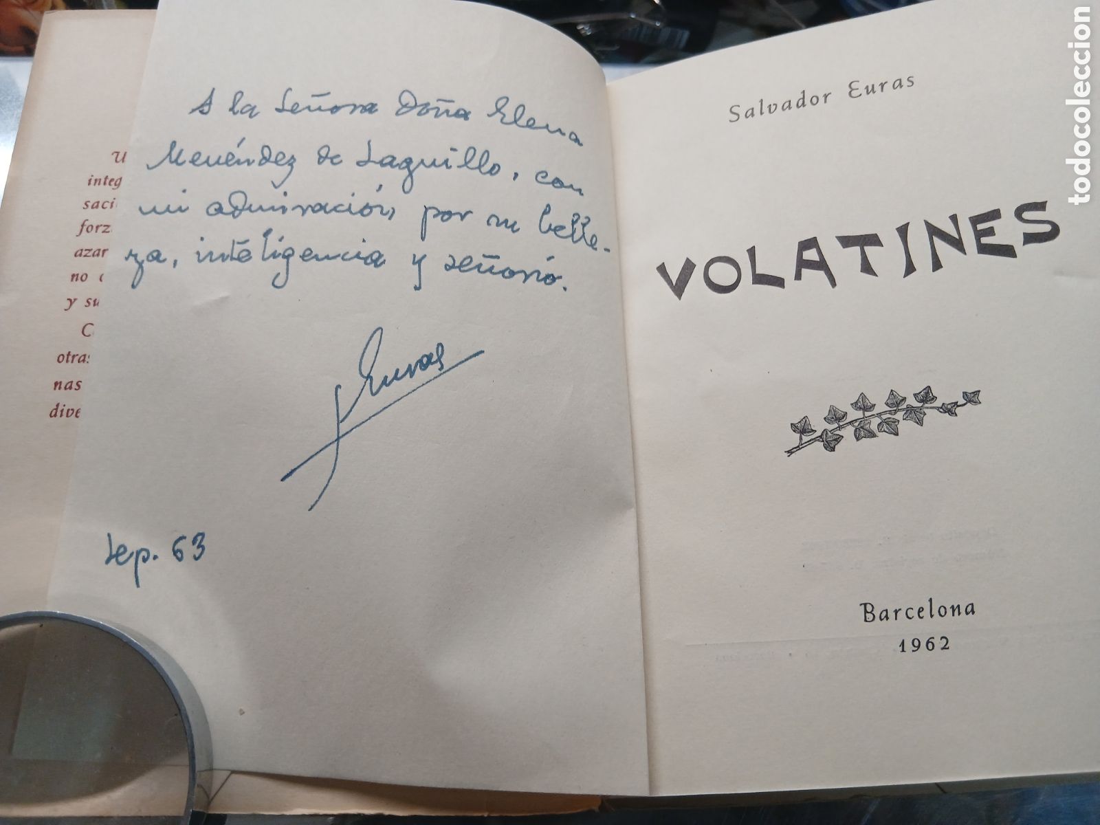 Libros: SALVADOR EURAS DEDICADO Y FIRMADO