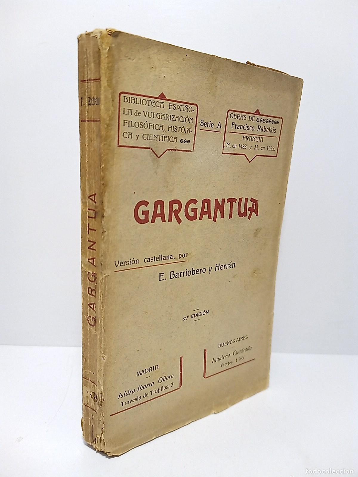Libros: RABELAIS, Francisco - Gargantua / Versi&oacute;n castellana de E. Barriobero Herran - Foto 1