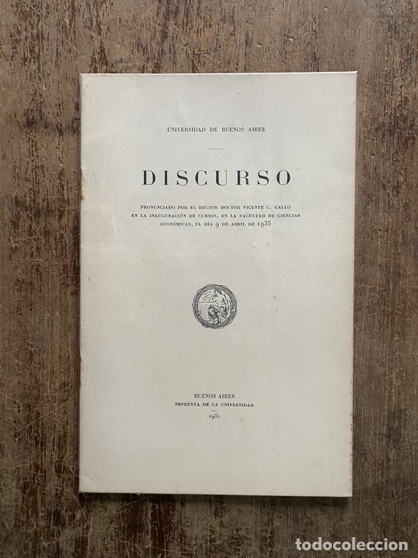 Libros: Discurso - Gallo Vicente C. - Foto 1