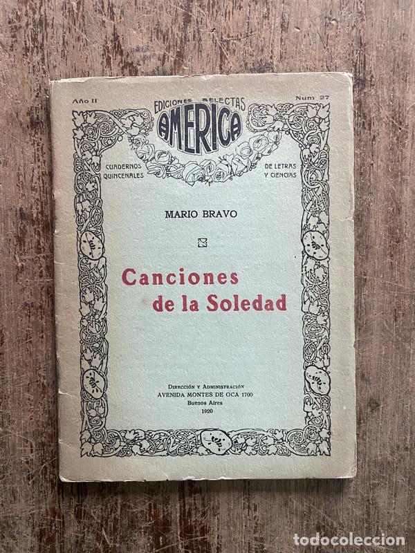 Libros: Canciones de la Soledad - Bravo Mario - Foto 1