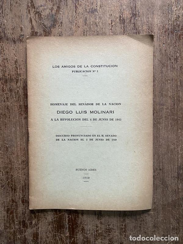 Livros em segunda m&atilde;o: Homenaje del Senador de la Nacion Diego Luis Molinari a la Revolucion del 4 de Junio de 1943 - Molin
