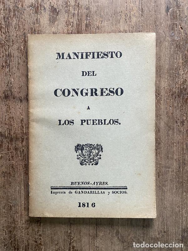 Libros: Manifiesto del Congreso a los Pueblos - - - Foto 1