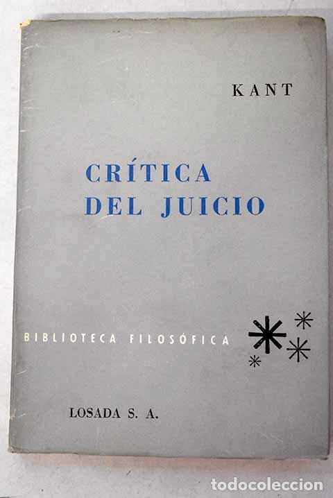 Libros: Cr&iacute;tica del juicio: Kant, Immanuel.- Kant, Immanuel