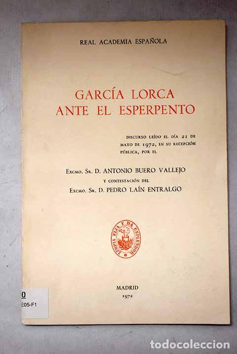 Libros: Garc&iacute;a Lorca ante el esperpento.- Buero Vallejo, Antonio