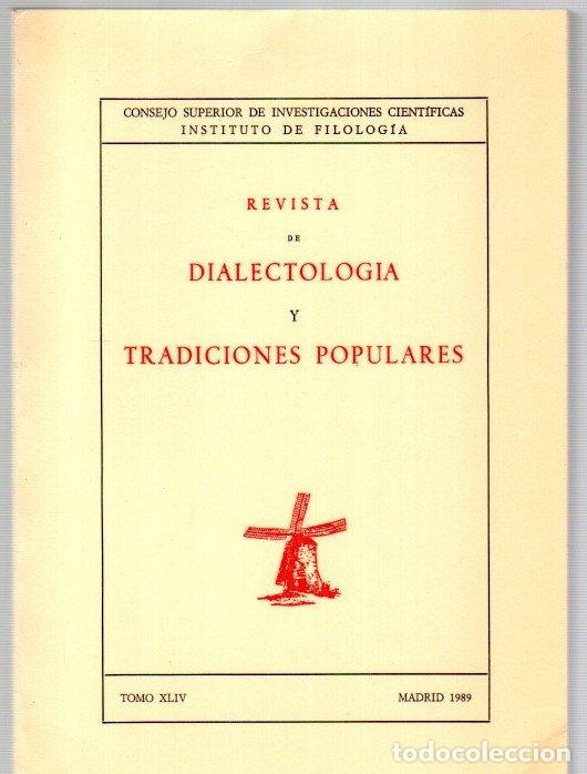 Libros: Revista de dialectolog&iacute;a y tradiciones populares. Tomo XLIV - NO CONSTA AUTOR