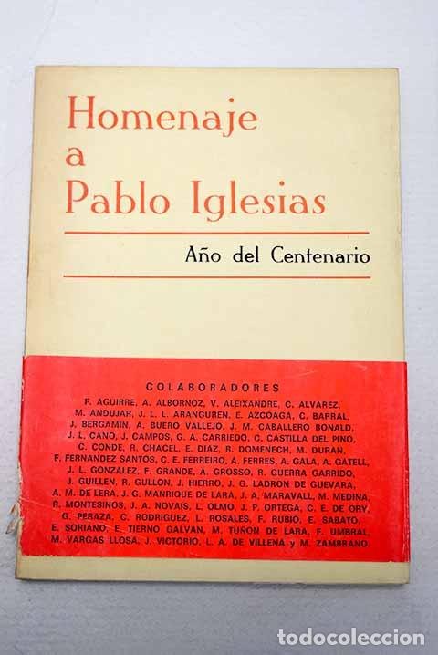 Livros em segunda m&atilde;o: Homenaje a Pablo Iglesias