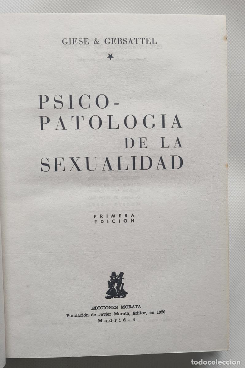 Libros: Psico-patolog&iacute;a de la sexualidad - Hans Giese y Viktor Emil von Gebsattel
