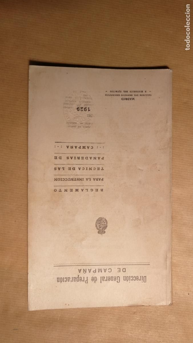 books: REGLAMENTO PARA LA INSTRUCCI&Oacute;N T&Eacute;CNICA DE LAS PANADER&Iacute;AS DE CAMPA&Ntilde;A. - Estado Mayor Central del Ej&eacute;r