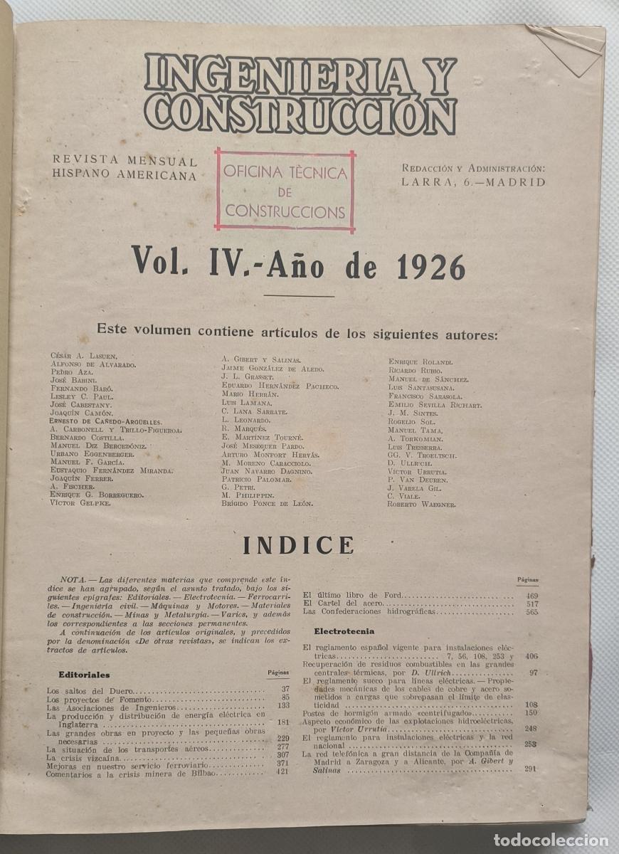 Livres: Ingenier&iacute;a y construcci&oacute;n: Revista mensual iberoamericana (a&ntilde;o 1926) - AAVV