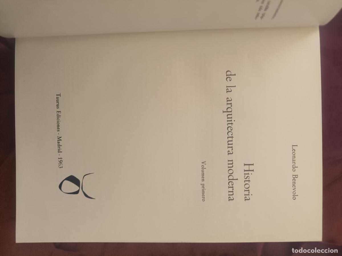 Libros: Historia de la arquitectura moderna. Volumen primero - Leonardo Benevolo
