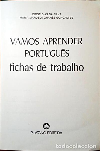 Libros: DIAS DA SILVA. (Jorge) e Maria Manuela Gran&egrave;s Gon&ccedil;alves. - VAMOS APRENDER PORTUGU&Ecirc;S. FICHAS DE TRABA