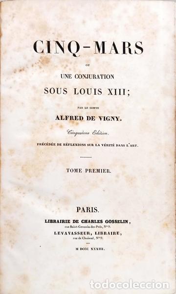 B&uuml;cher: VIGNY. (Alfred de) - CINQ-MARS OU UNE CONJURATION SOUS LOUIS XIII.