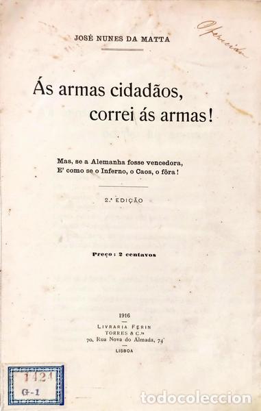 B&uuml;cher: NUNES DA MATA. (Jos&eacute;) - &Aacute;S ARMAS CIDAD&Atilde;OS, CORREI &Aacute;S ARMAS! [2.&ordf; EDI&Ccedil;&Atilde;O]