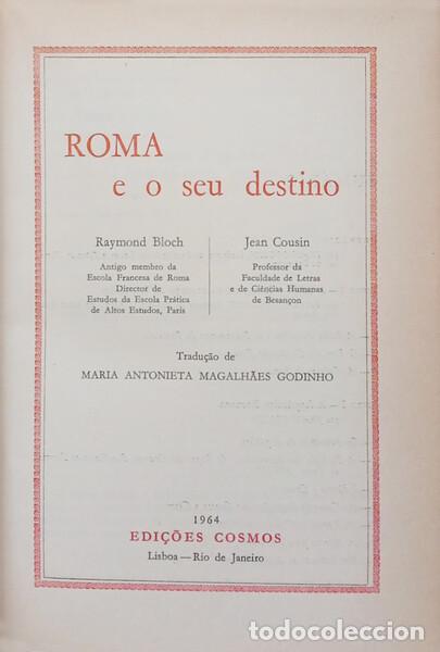 Libros: BLOCH. (Raymond) e Jean Cousin. - ROMA E O SEU DESTINO. [COM SOBRECAPA] - Foto 2