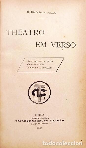 Libros: CAMARA. (D. Jo&atilde;o da) - THEATRO EM VERSO. - Foto 1