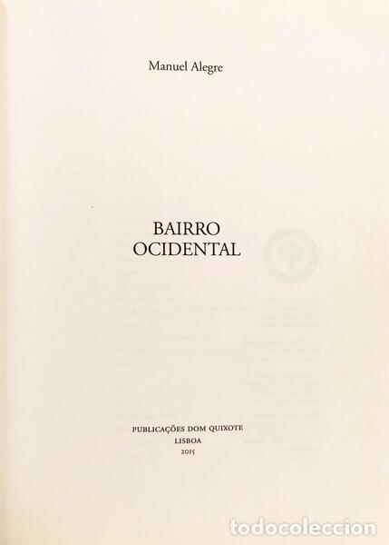 Libros: ALEGRE. (Manuel) - BAIRRO OCIDENTAL. [1.&ordf; EDI&Ccedil;&Atilde;O] - Foto 2