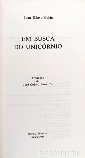 Libros: ESLAVA GAL&Aacute;N. (Juan) - EM BUSCA DO UNIC&Oacute;RNIO. - Foto 2