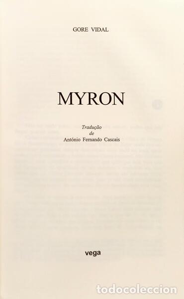 Libros: GORE VIDAL. (Eugene Luther) - MYRON. [1.&ordf; EDI&Ccedil;&Atilde;O] - Foto 2